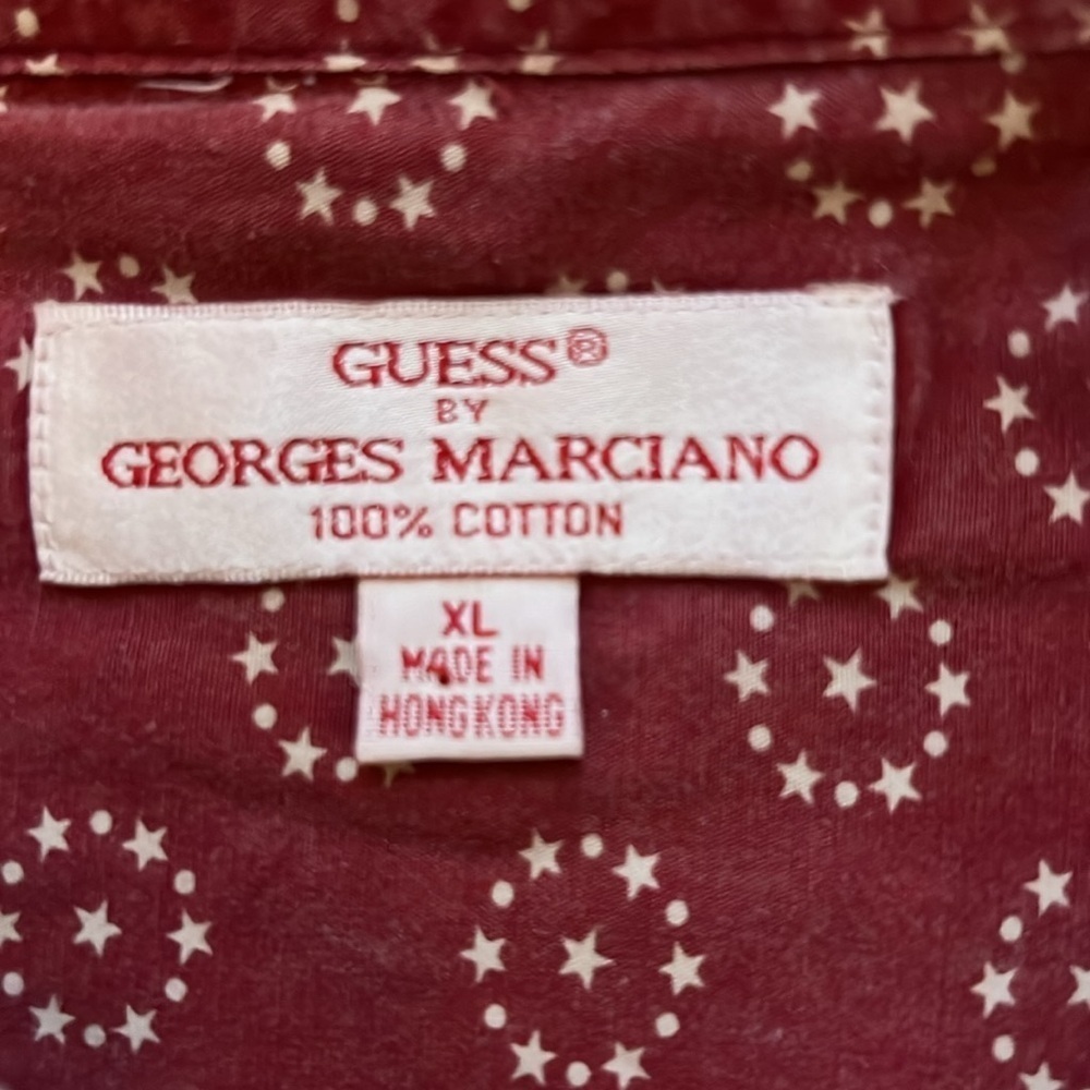 Vintage Guess by Marciano Dots Stars Print Long Sleeve Unique Mens Cotton XL - Picture 4 of 9
